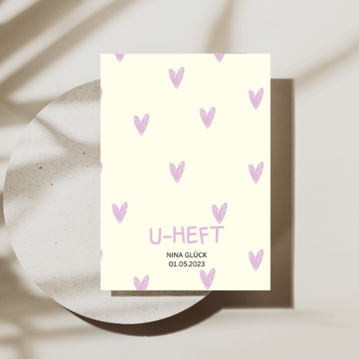 U-Heft Hülle Herzen Pink