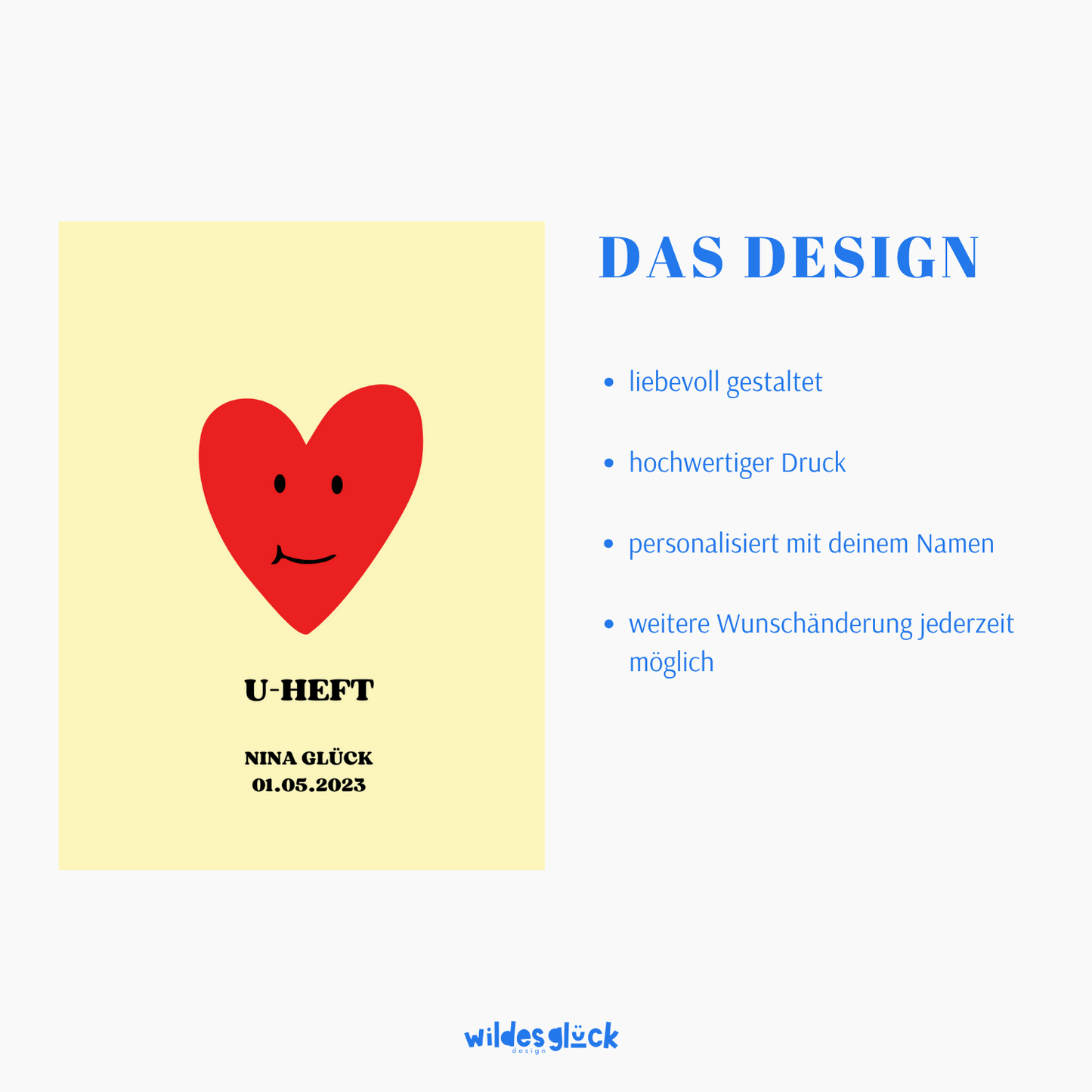 U-Heft Hülle Herzgesicht