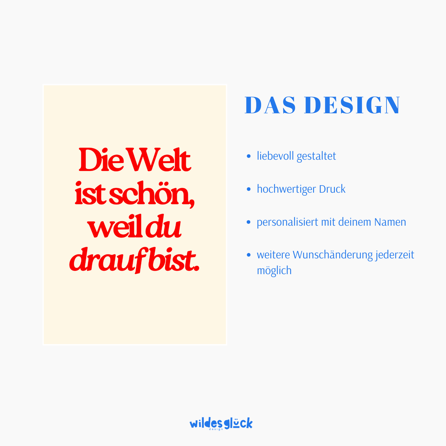 Poster Die Welt ist schön