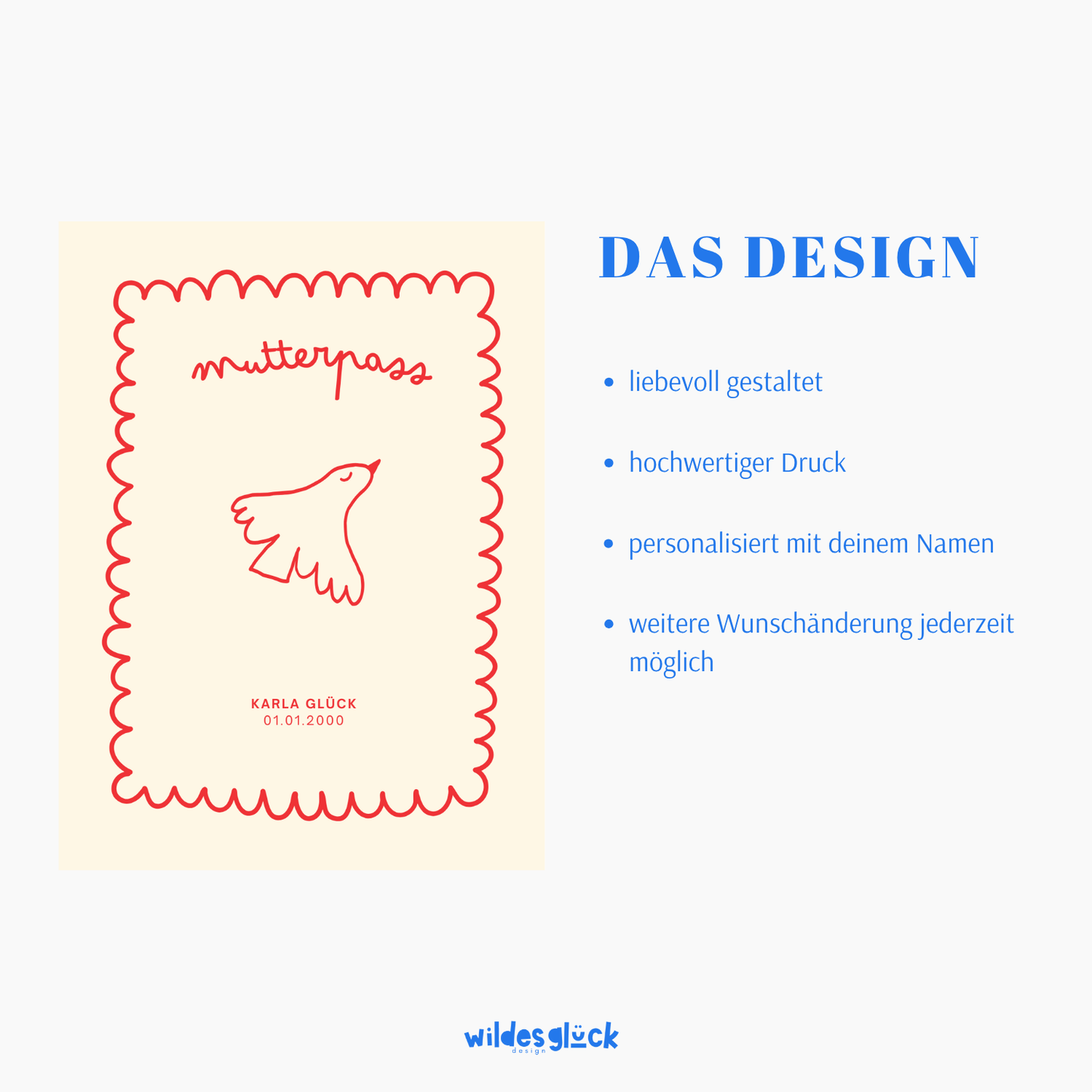 Mutterpasshülle Vogel