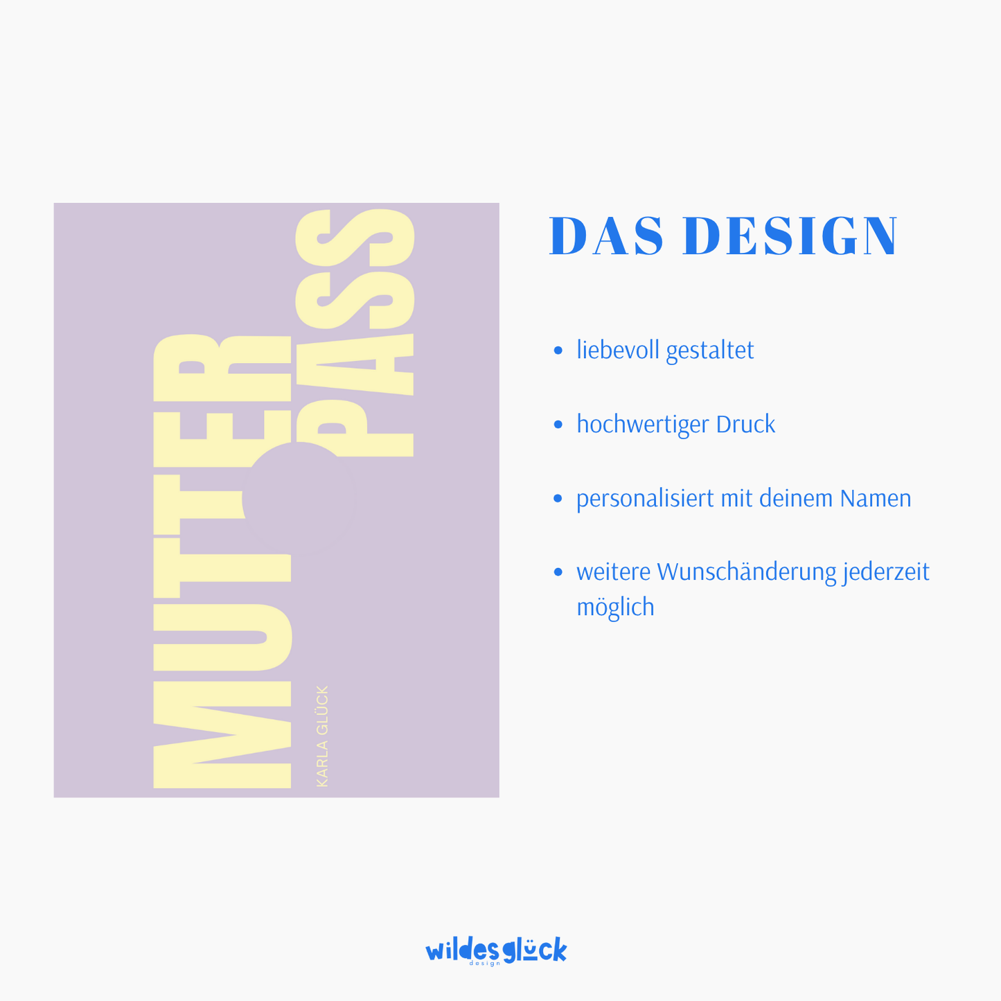 Mutterpasshülle Typo