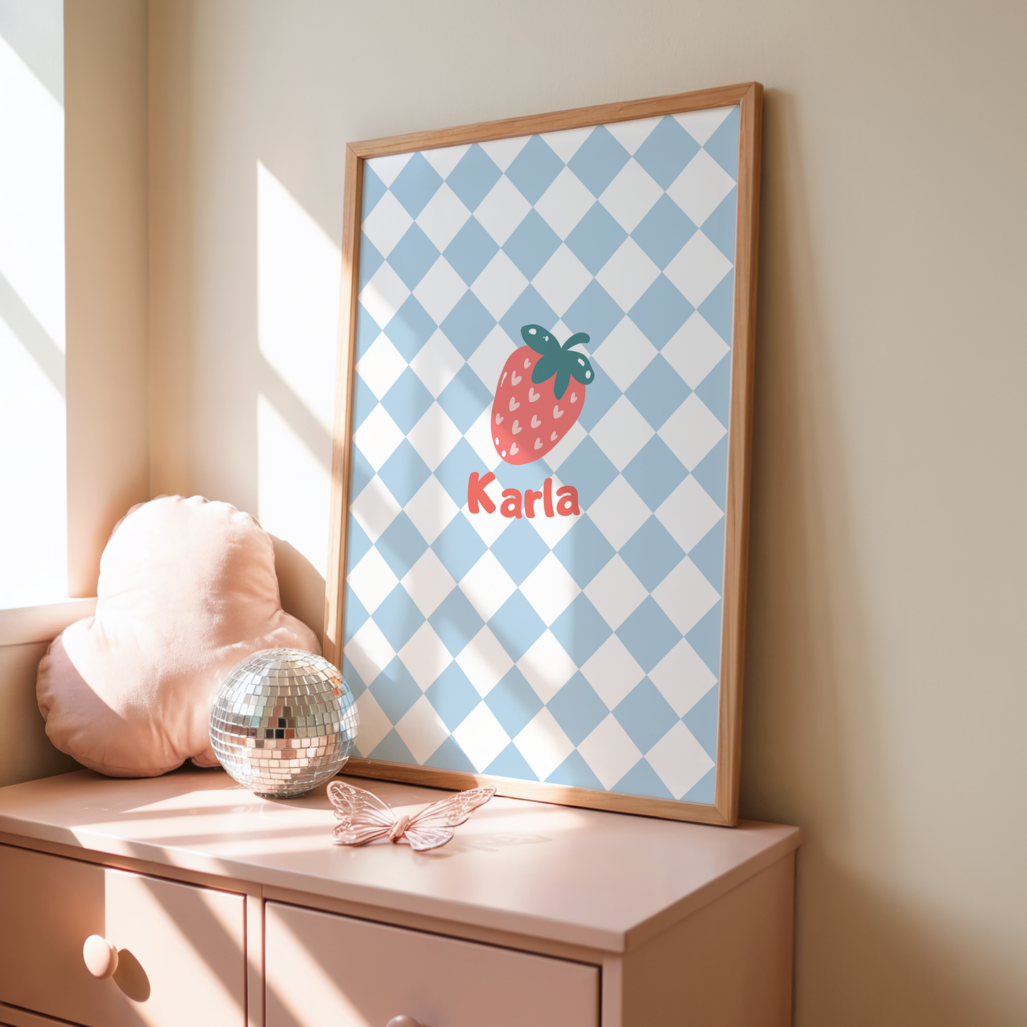 Kinderposter Name Erdbeere