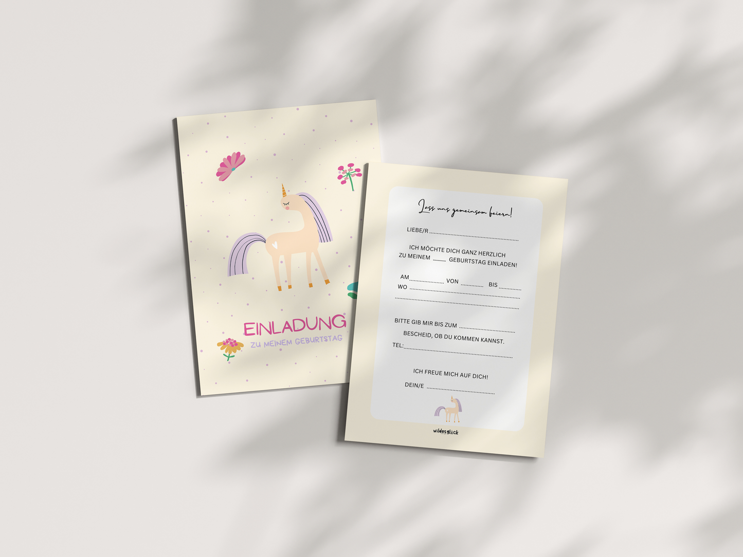Einladungskarten Kindergeburtstag | Einhorn