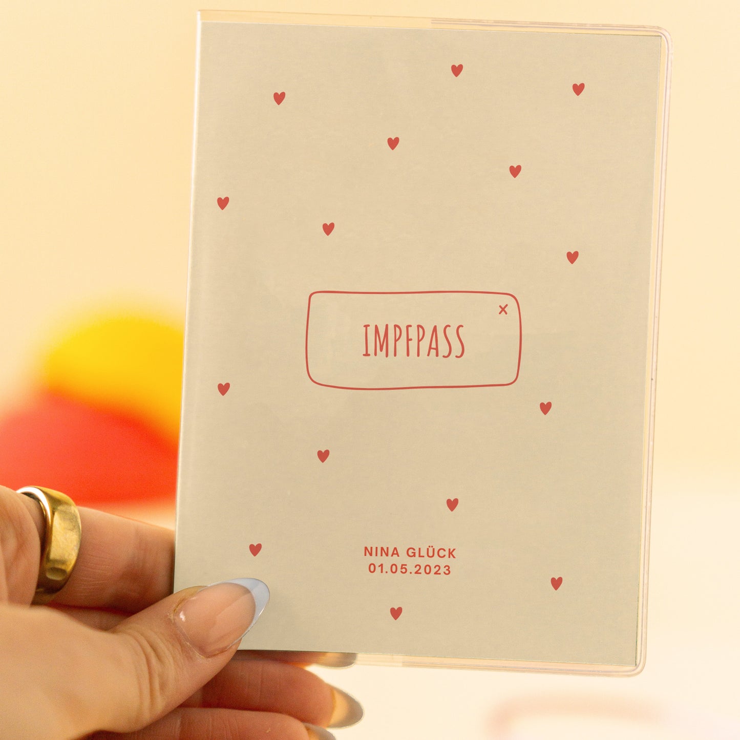 Impfpasshülle Herzen