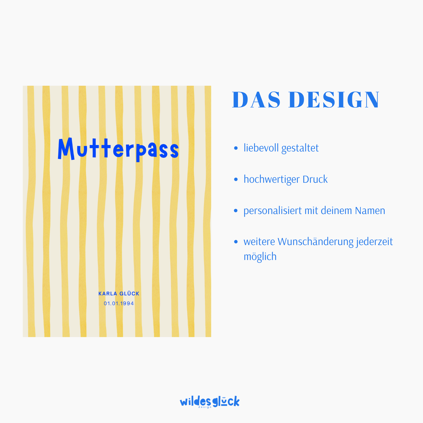 Mutterpasshülle Streifen