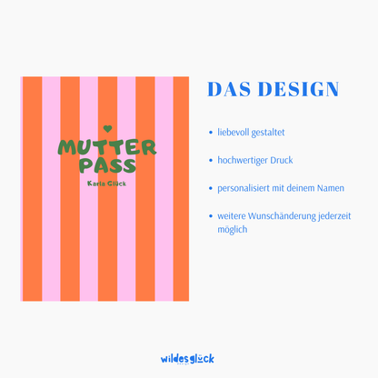 Mutterpasshülle Streifen Orange