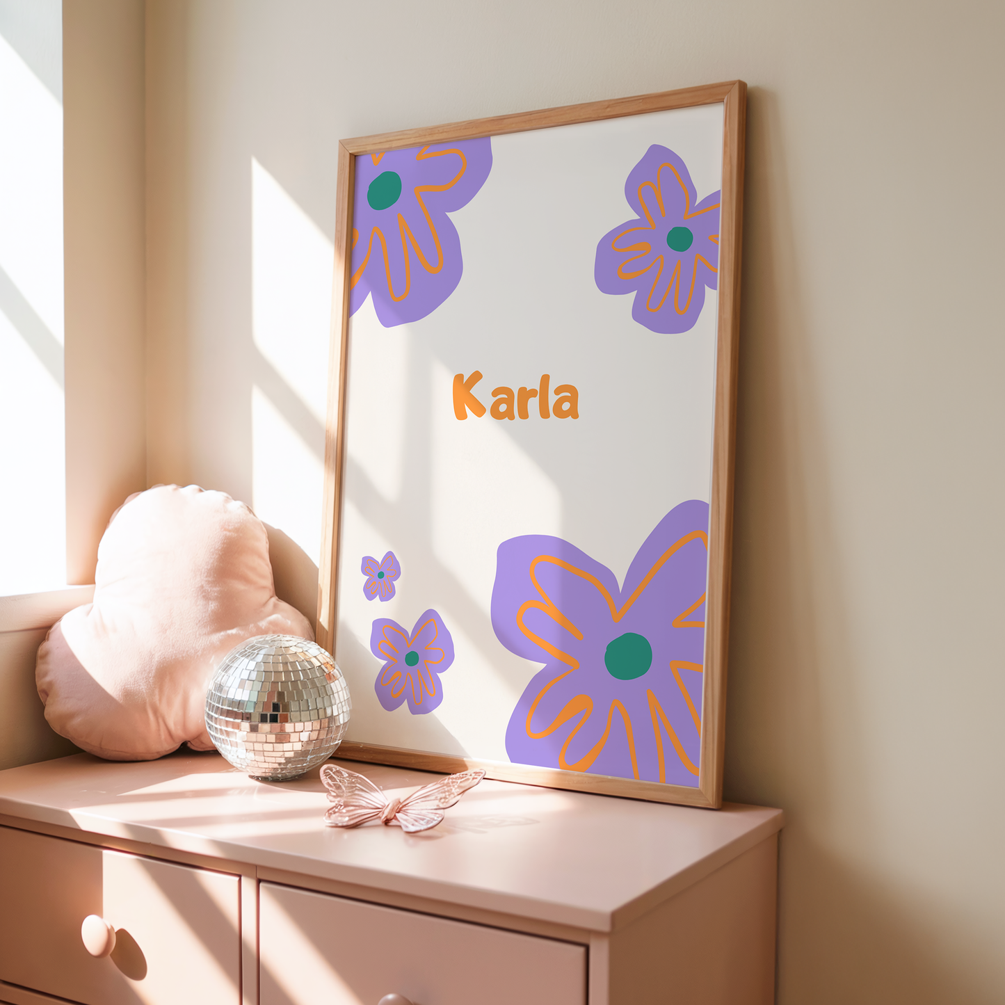 Kinderposter Name Blume