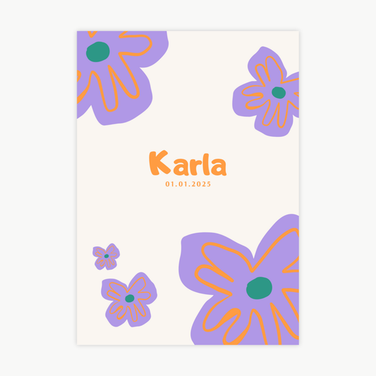 Kinderposter Name Blume