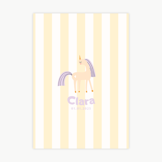 Kinderposter Name Einhorn