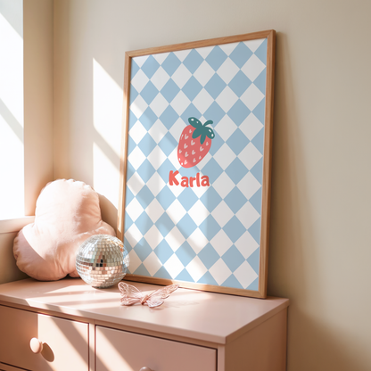 Kinderposter Name Erdbeere