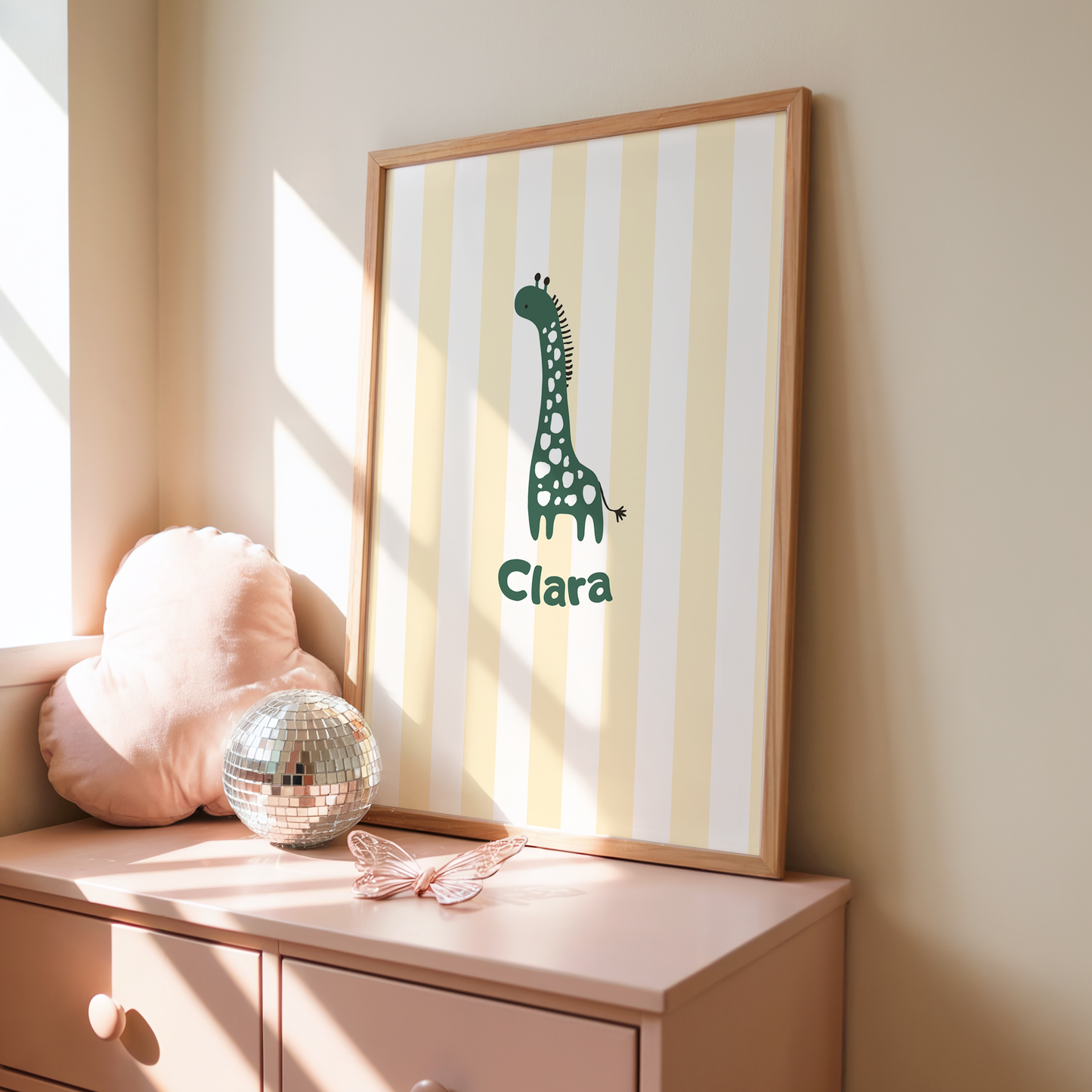 Kinderposter Name Giraffe