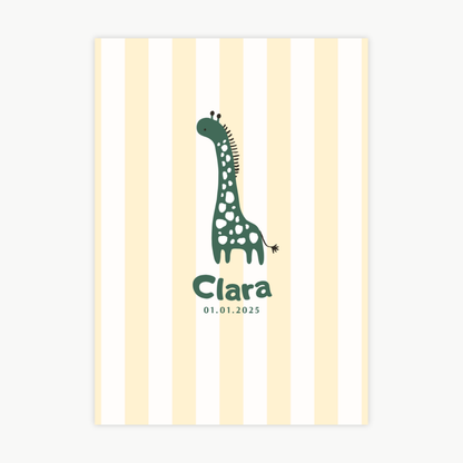 Kinderposter Name Giraffe