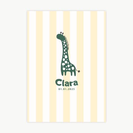 Kinderposter Name Giraffe