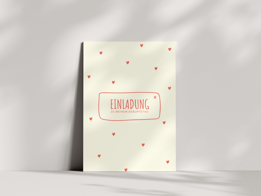 Einladungskarten Kindergeburtstag | Herzen