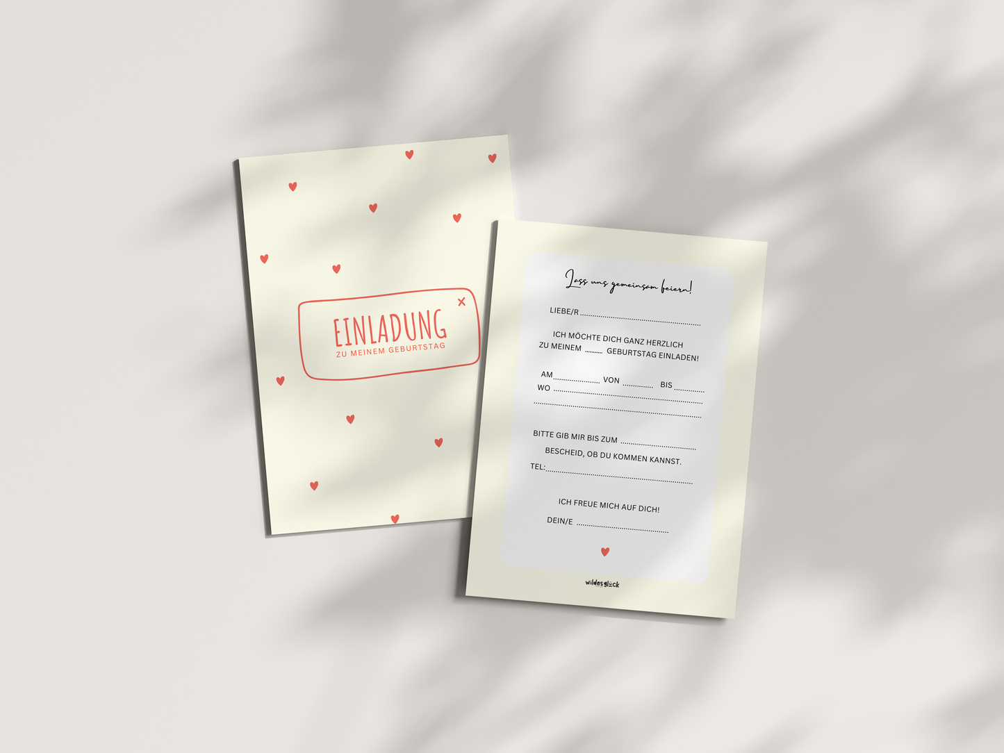 Einladungskarten Kindergeburtstag | Herzen
