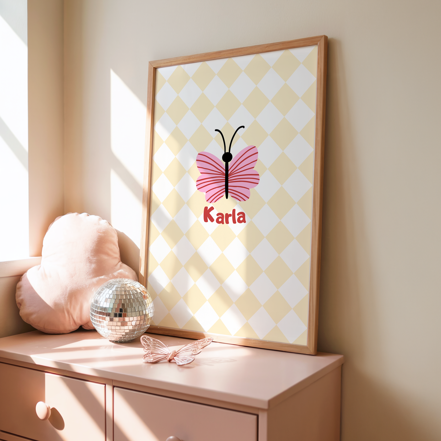 Kinderposter Name Schmetterling
