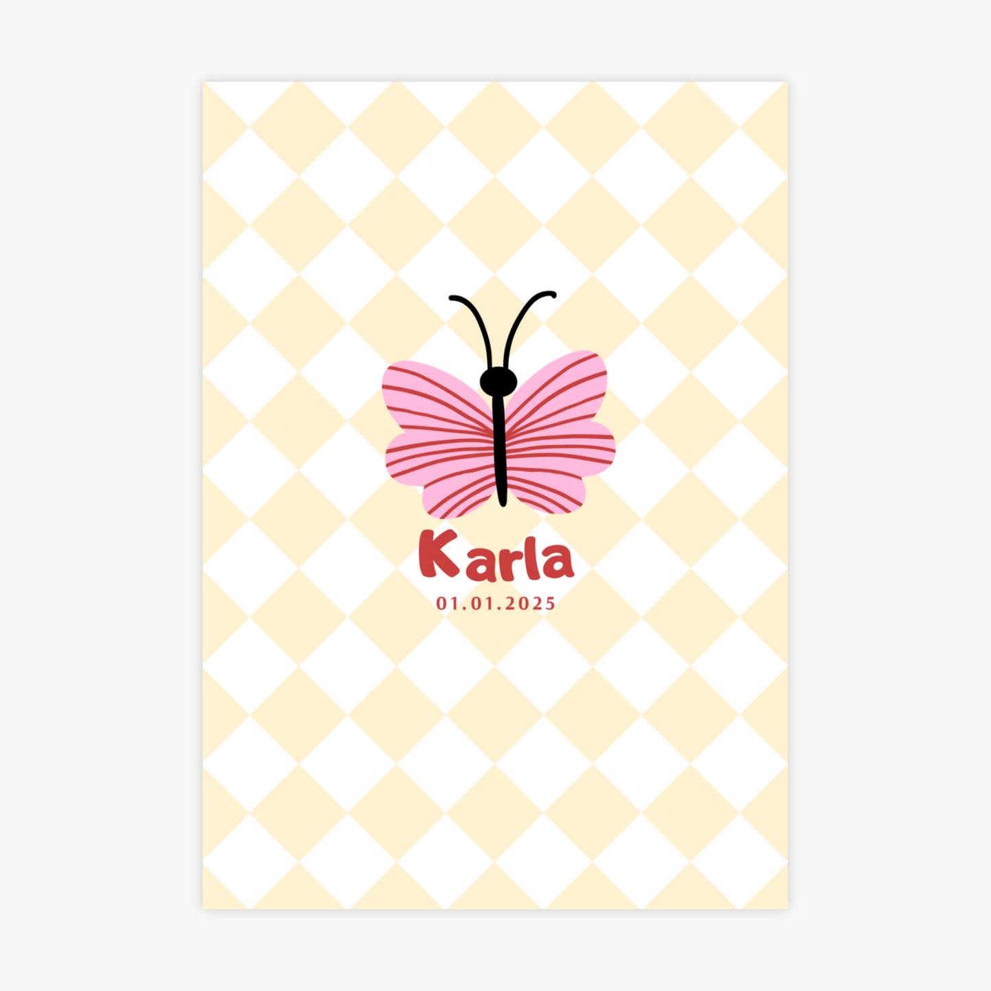 Kinderposter Name Schmetterling