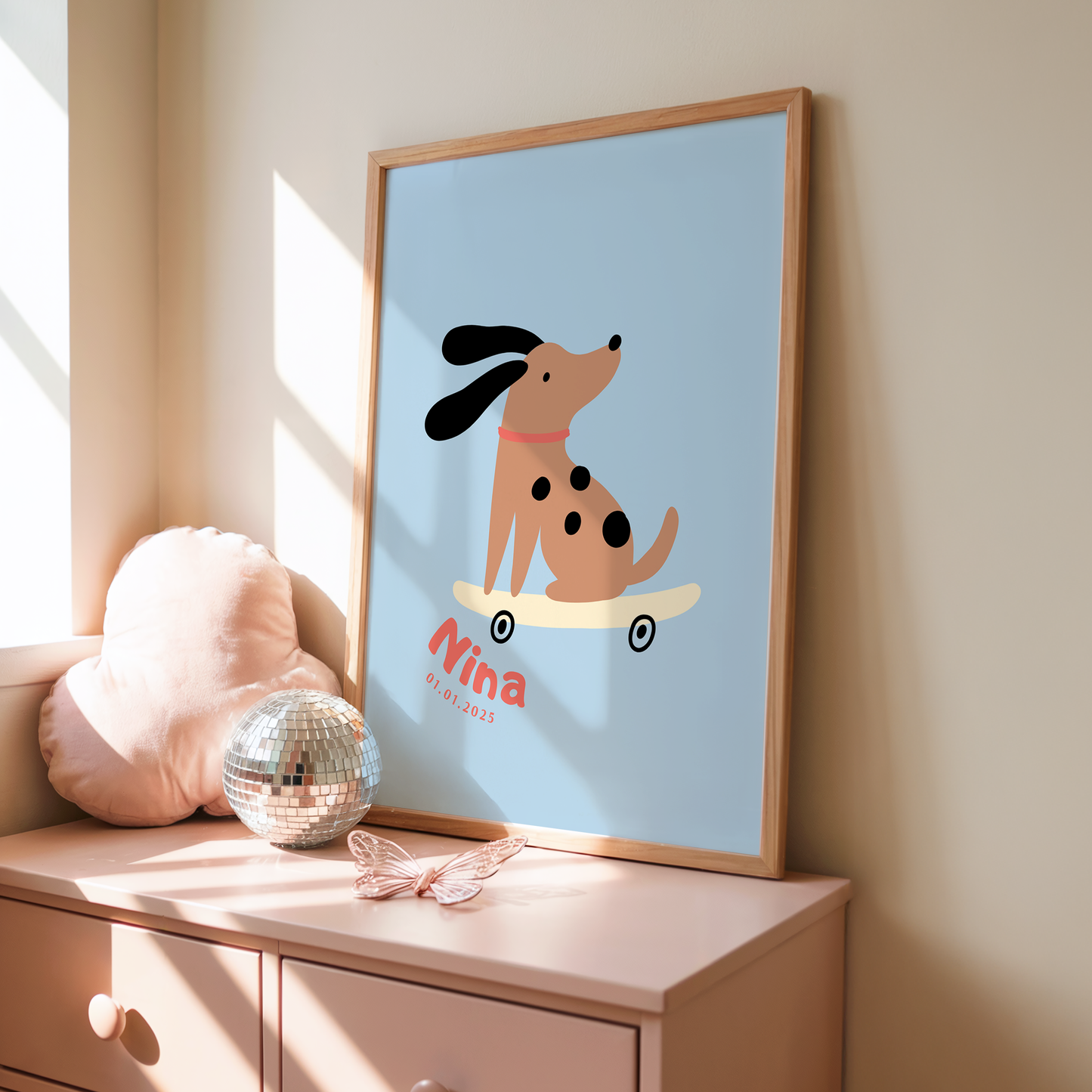 Kinderposter Name Skateboard