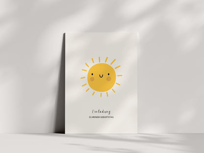 Einladungskarten Kindergeburtstag | Sonne