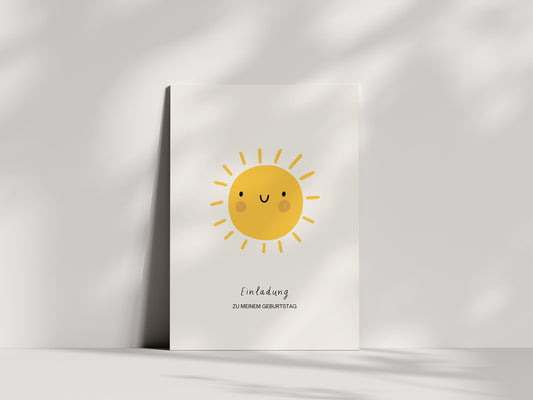 Einladungskarten Kindergeburtstag | Sonne