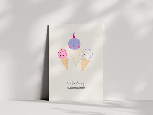 Einladungskarten Kindergeburtstag | Eis