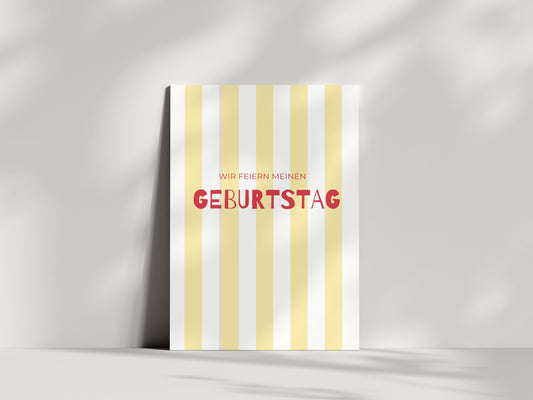 Einladungskarten Kindergeburtstag | Streifen