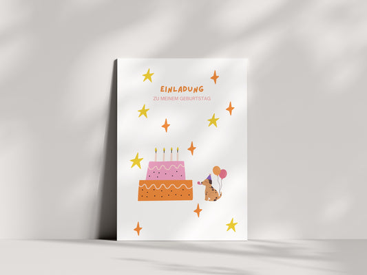 Einladungskarten Kindergeburtstag | Torte
